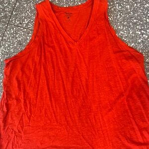 Madewell Vivid Orange V-Neck Top